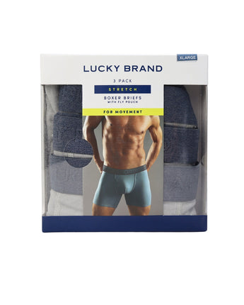 LUCKY BRAND Men 3 Pack Stretch Boxer