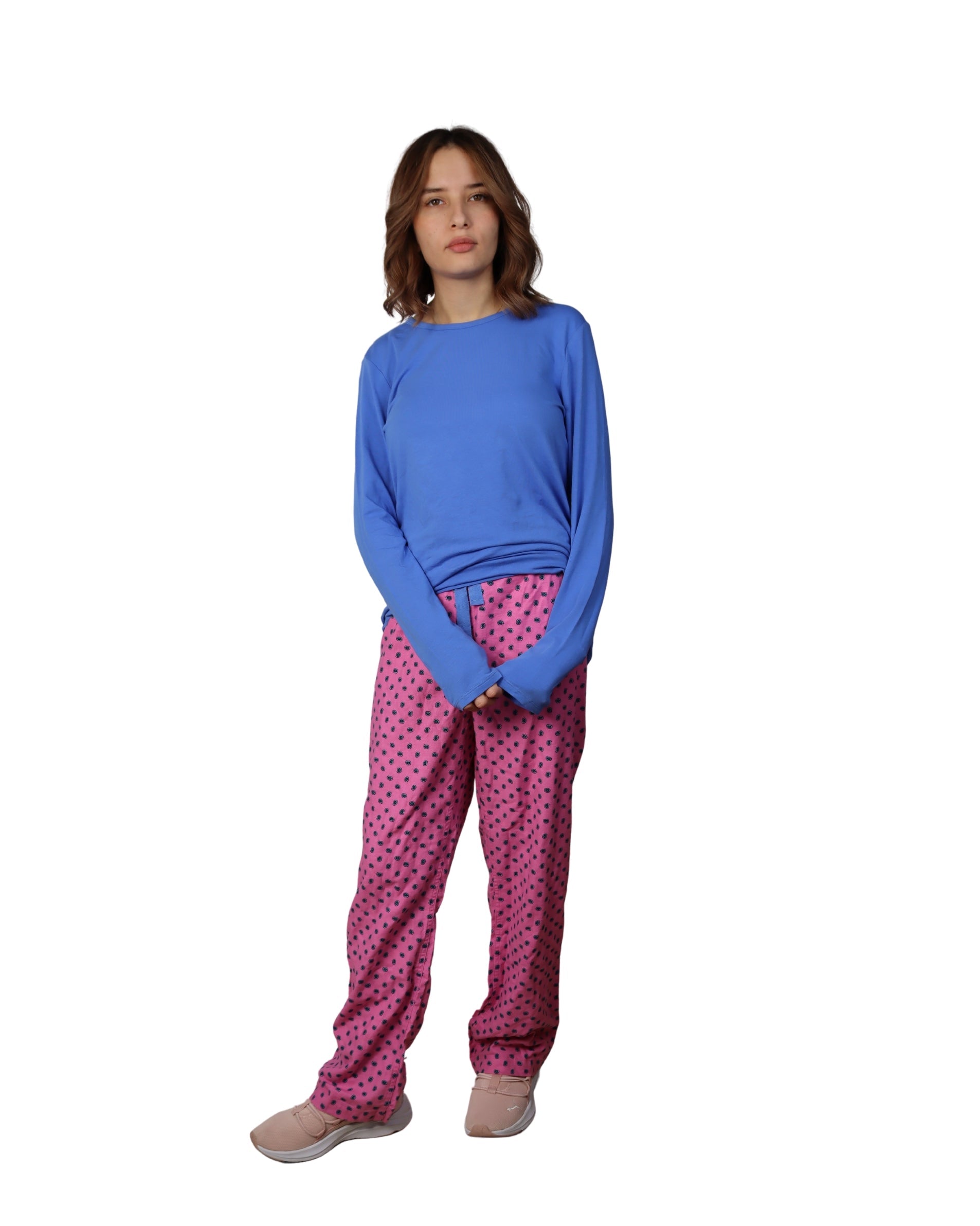 LANDS END Women Soft Graphic Pyjama Set