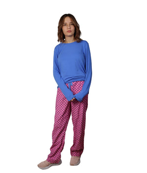 LANDS END Women Soft Graphic Pyjama Set