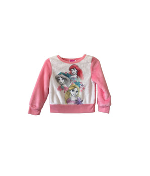 DISNEY Girls Princess Fuzzy T-Shirt