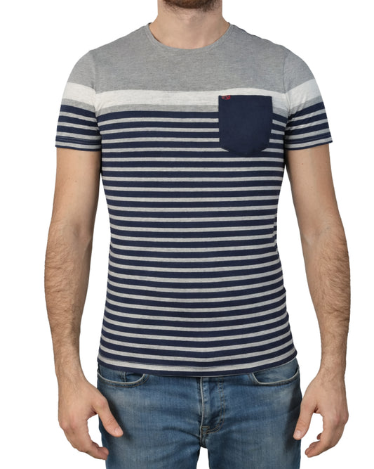 SALSA Men Stripe T-Shirt Short Sleeve