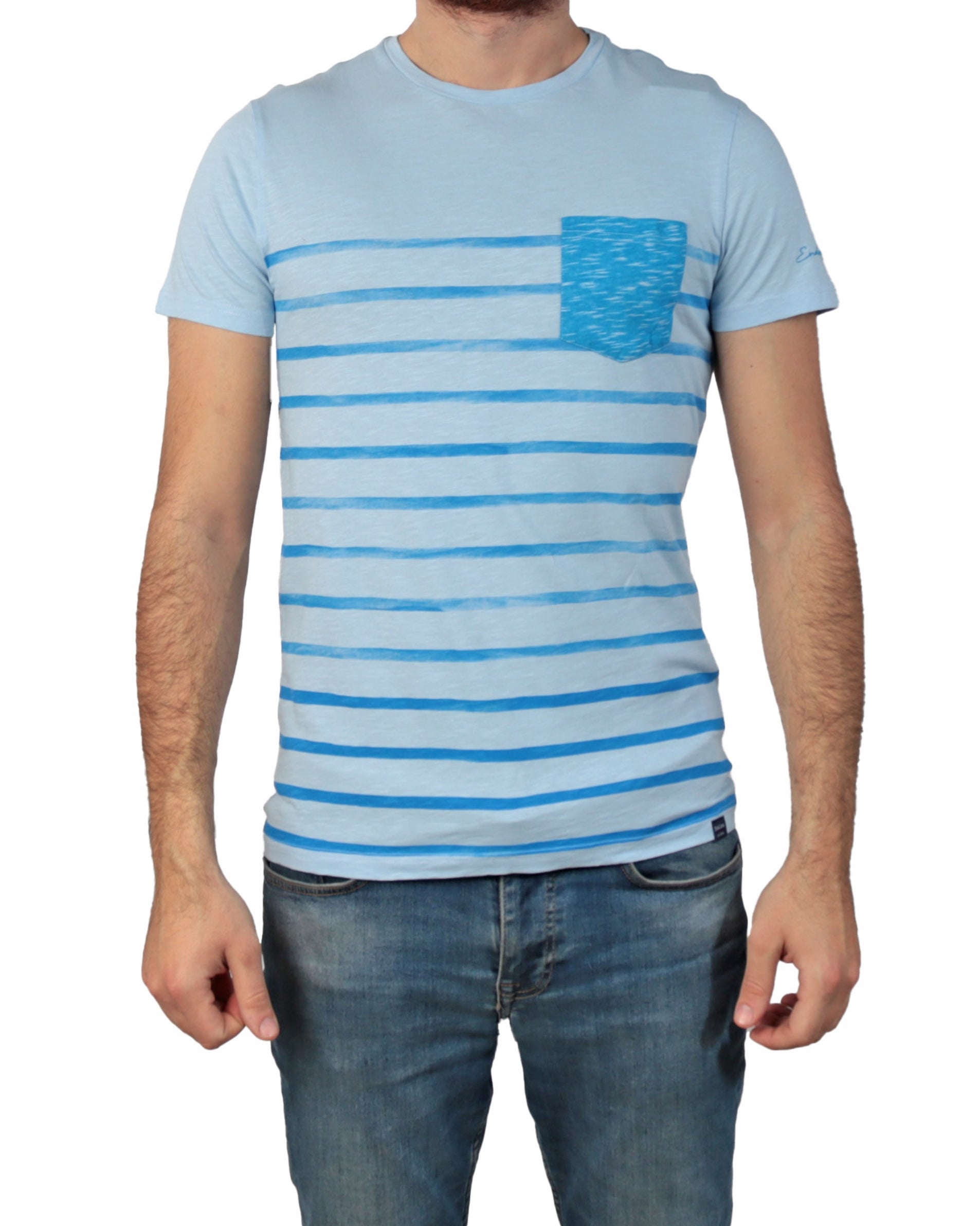 SALSA Men Stripe T-Shirt Short Sleeve