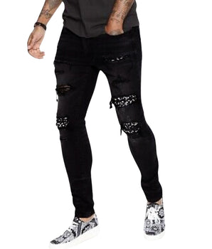 NOVAMEN Men Designed Ripped Jeans