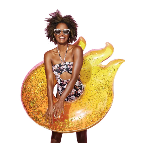 SUN SQUAD Giant Glitter Flame Swim Tube