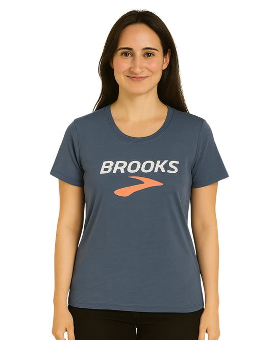 BROOKS Women Logo Sign T-Shirts Short Sleeve