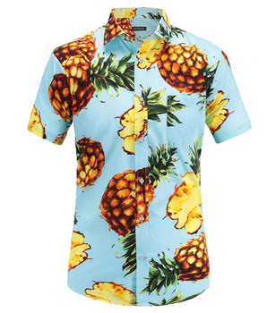 FISOUL Men Pineapple Graphics Shirts