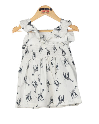 BLUEBERI Girls Giraffe Ruffle Dress