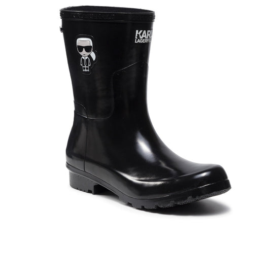 KARL LAGERFELD Women's Kalosh Ikonic Mid Hi-Shine Wellies�