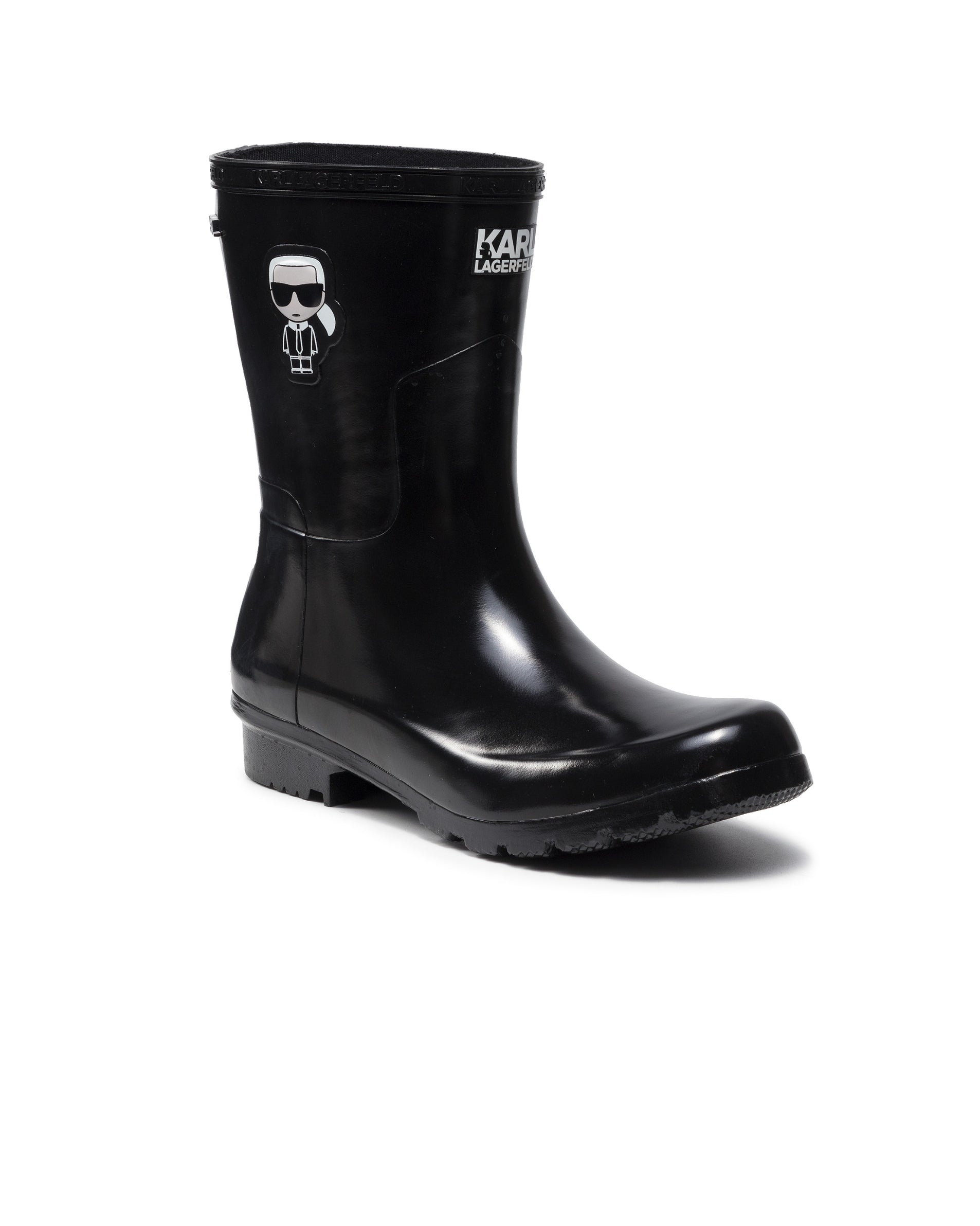 KARL LAGERFELD Women's Kalosh Ikonic Mid Hi-Shine Wellies�