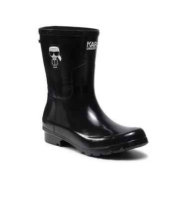 KARL LAGERFELD Women's Kalosh Ikonic Mid Hi-Shine Wellies�