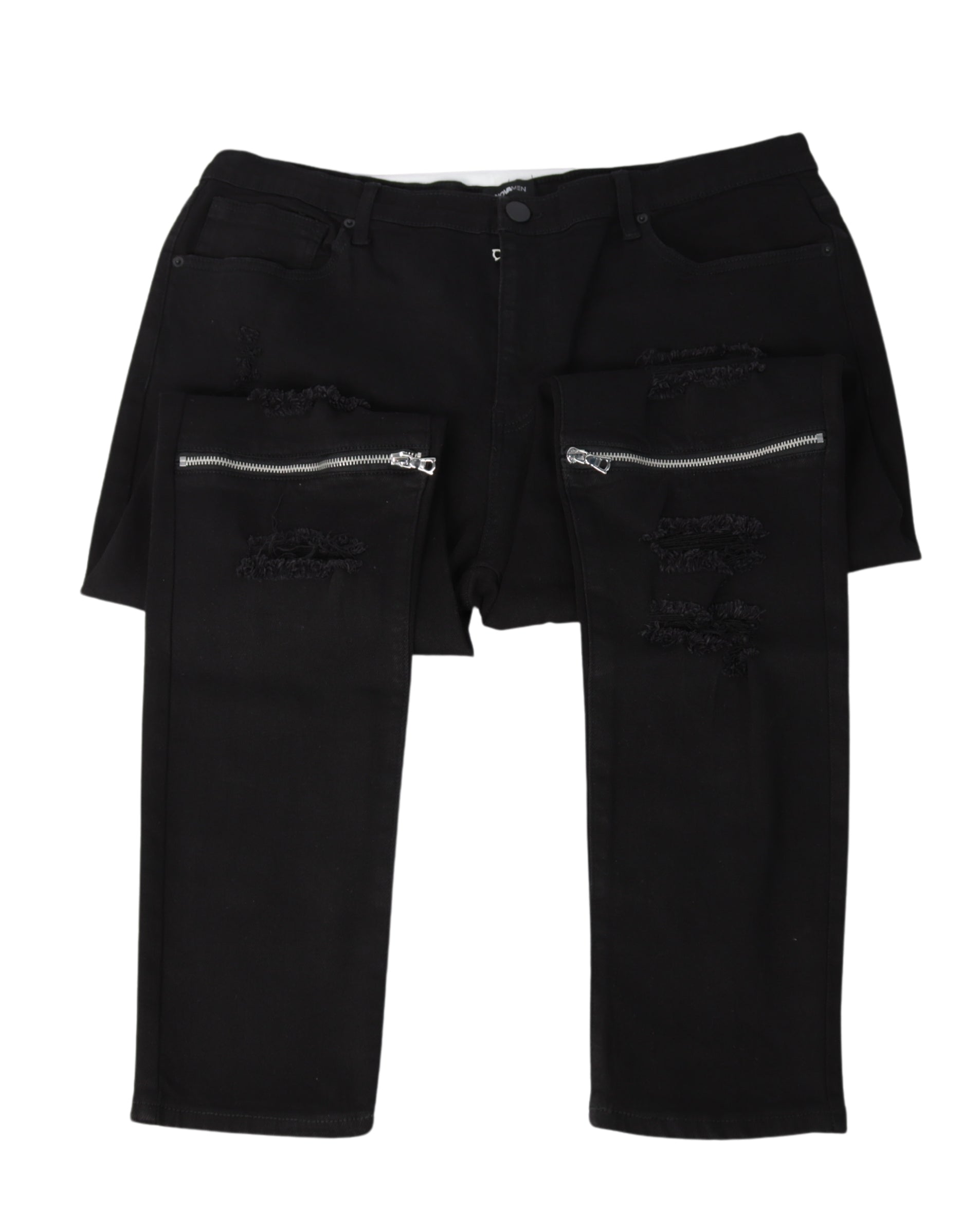 NOVAMEN Men Rip Zipper Jeans