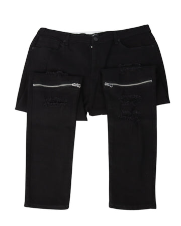 NOVAMEN Men Rip Zipper Jeans