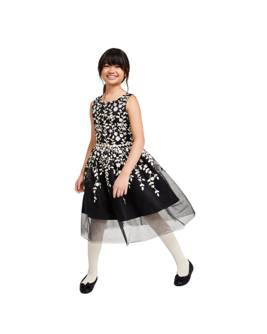 RARE EDITIONS Girls Embroidered Lace Dress