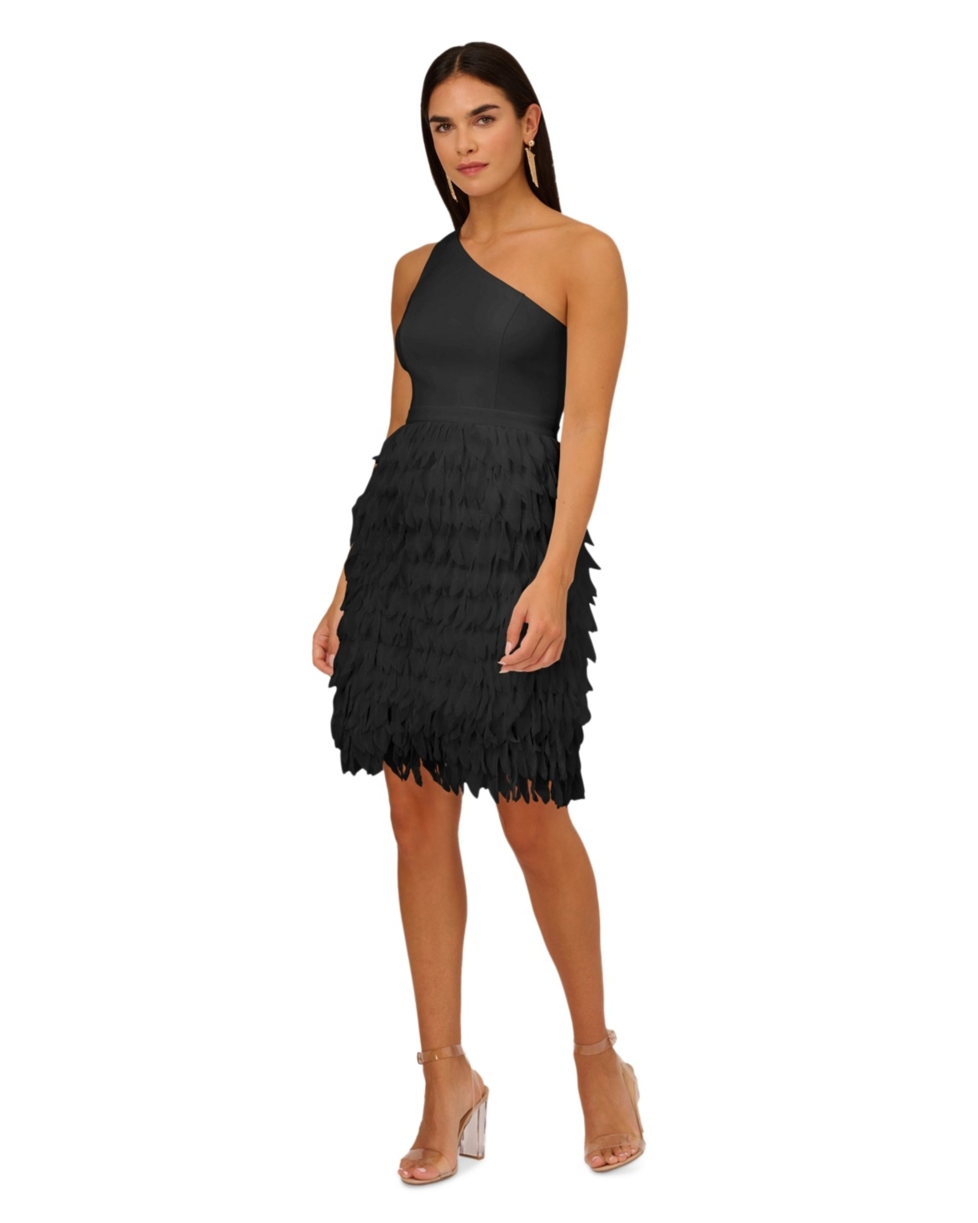 ADRIANNA PAPELL Women Chiffon Feather