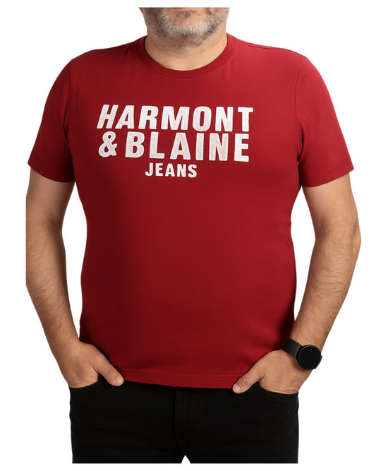 HARMONT & BLAINE Men Short Sleeve Designed T-Shirt