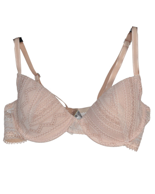M&S Women Unlined Zig Zag Lace Bra