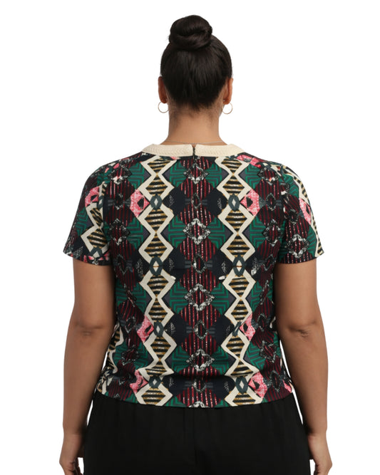 VERO MODA Women Graphic Zipper Back T-Shirt