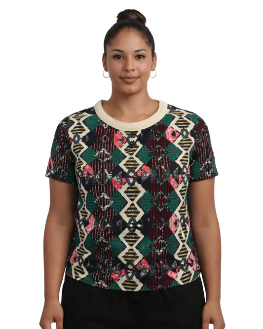 VERO MODA Women Graphic Zipper Back T-Shirt