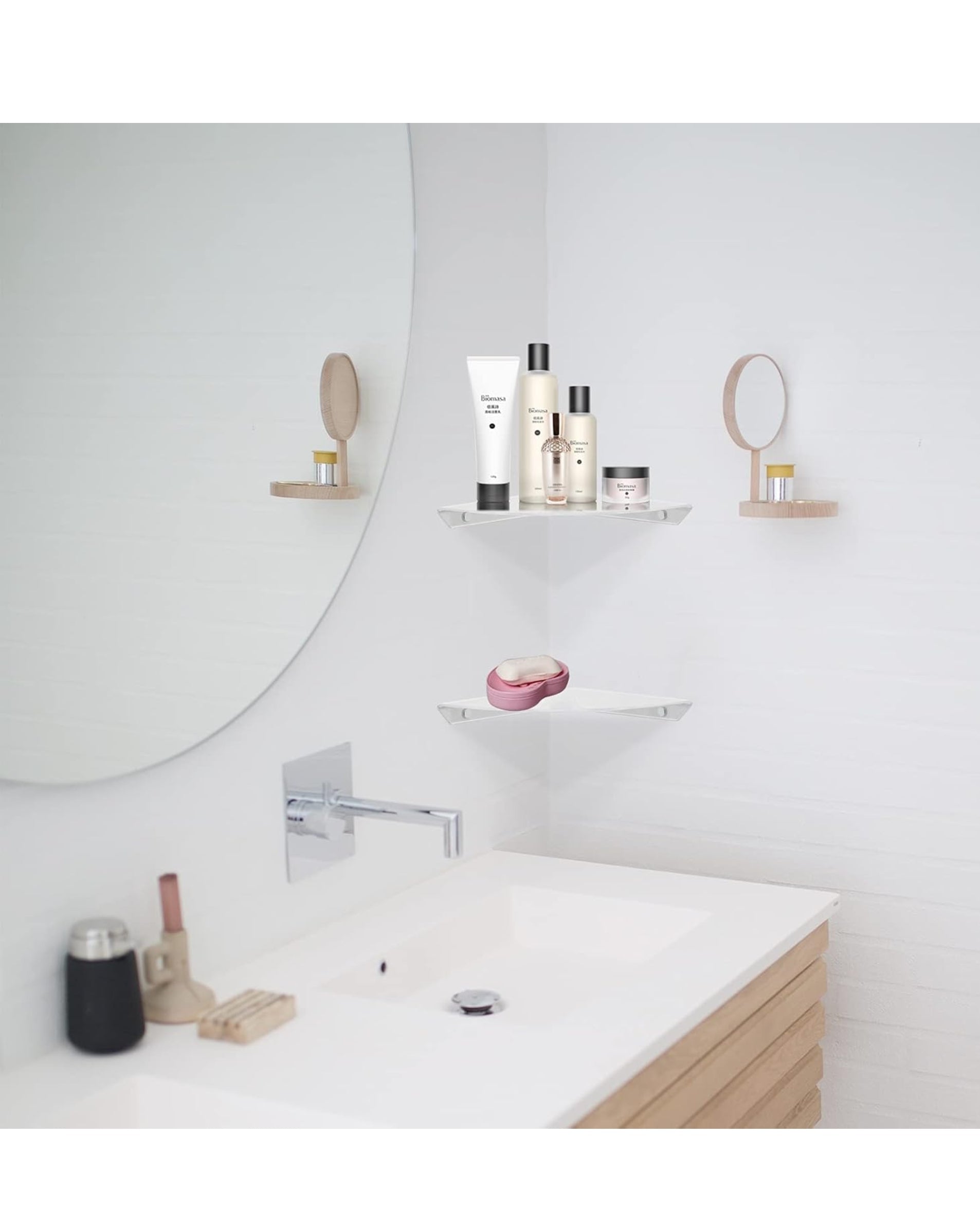 CORNER ARCYLIC Bathroom Shelf 2 Sets