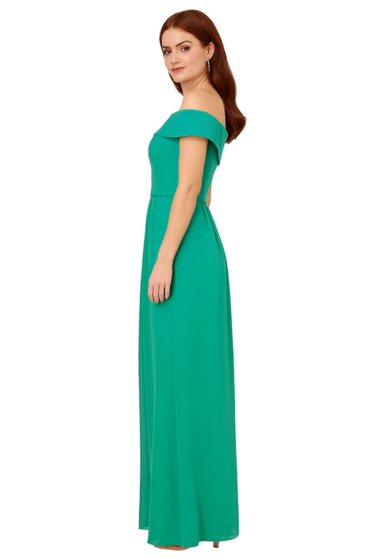ADRIANNA PAPELL Women Pleated Tea Length Evening Dress