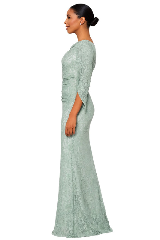 BETSY & ADAM Embellished Lace Capelet Dress