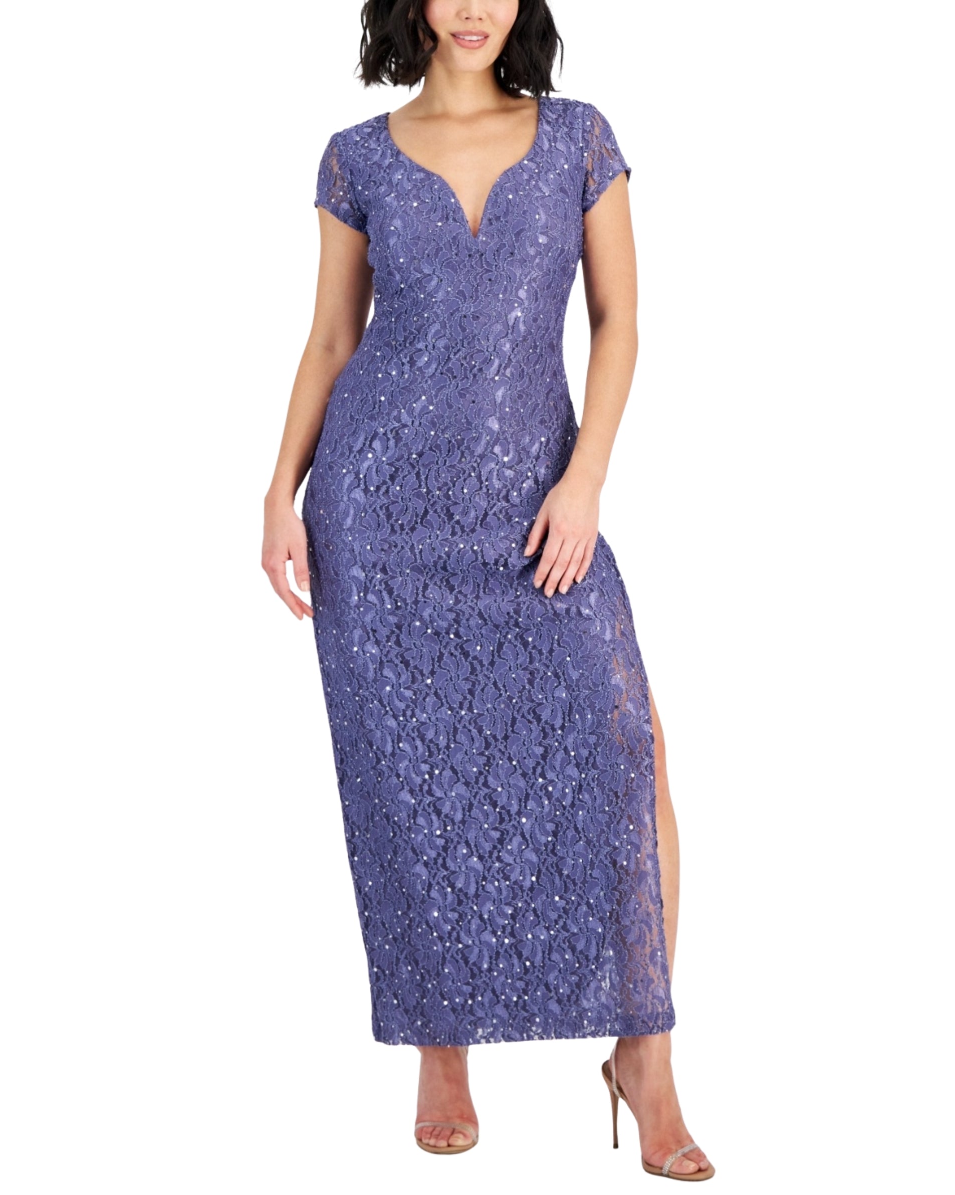 CONNECTED Petite Lace Wired V-Neck Maxi Dress�