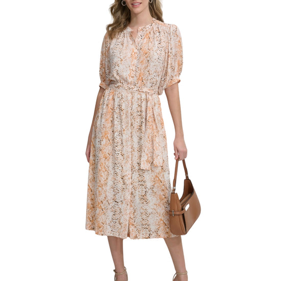 CALVIN KLEIN Women Printed Tie-Waist Shirtdress