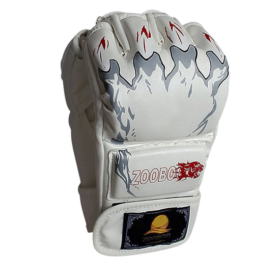 ZOOBO Leather Half Finger Boxing Fight Gloves