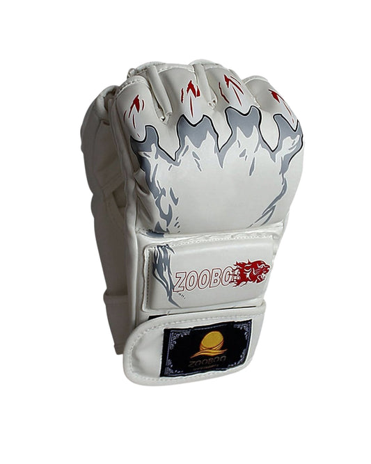 ZOOBO Leather Half Finger Boxing Fight Gloves