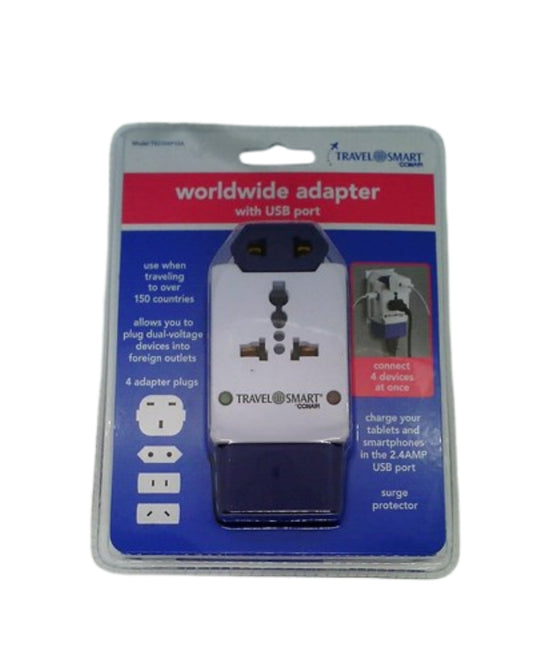 CONAIR Travel Smart Worldwide Adapter & USB Port