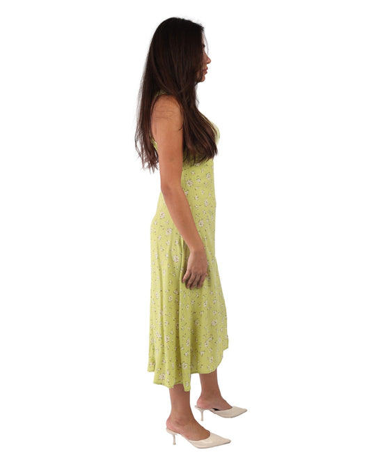 FOREVER21 Women Floral Cut Out Midi Dress