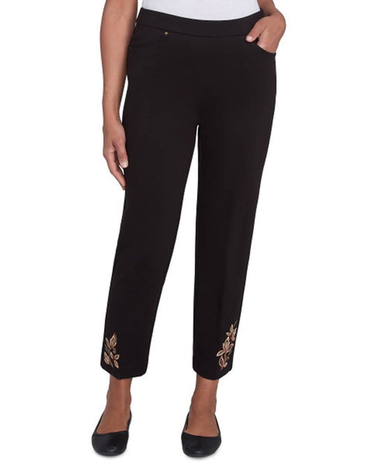 ALFRED DUNNER Women Flower At Ankle Hem Casual Pant