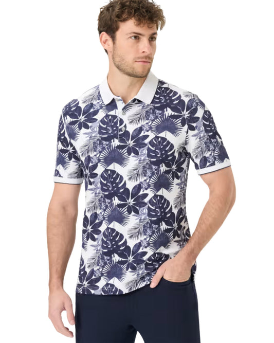BRAX Men Leaves Graphic Casual Polo Shirt