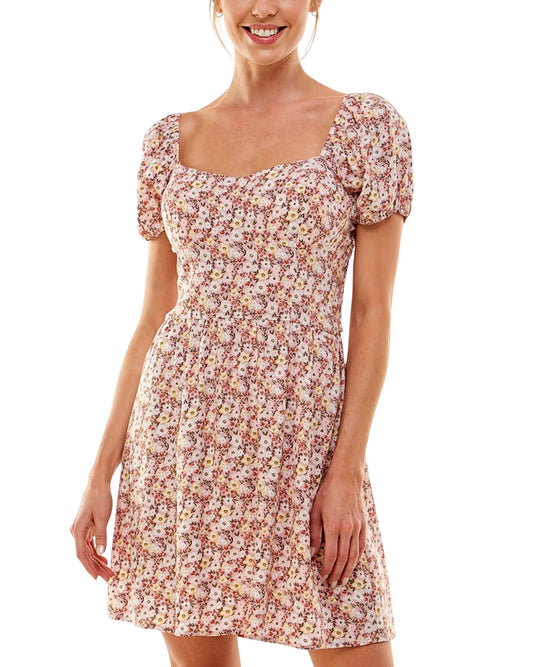 AS U WISH Women Floral Puff Sleeve Dress