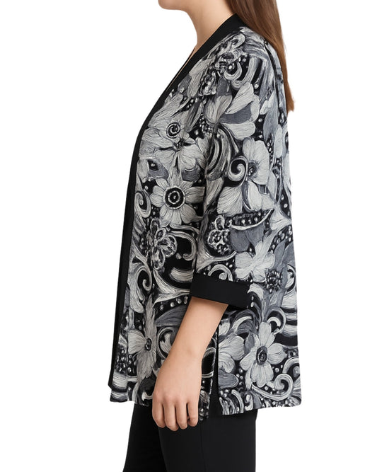 R&M RICHARDS PETITE Women Floral Cardigan