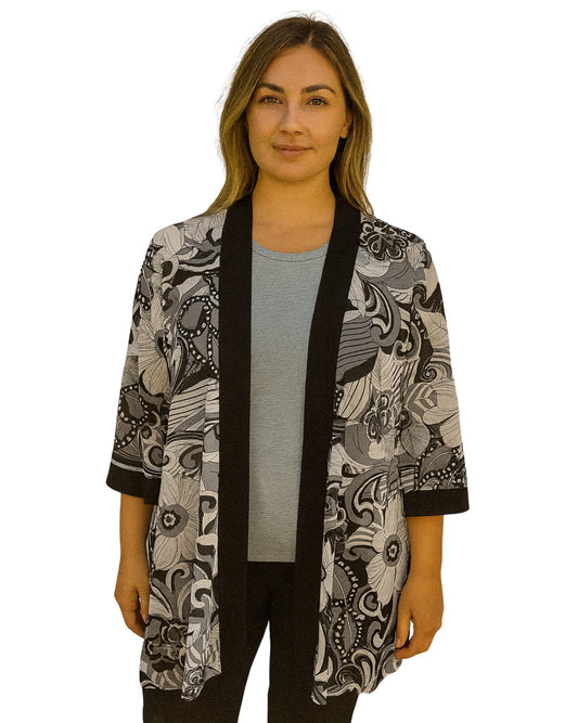 R&M RICHARDS PETITE Women Floral Cardigan