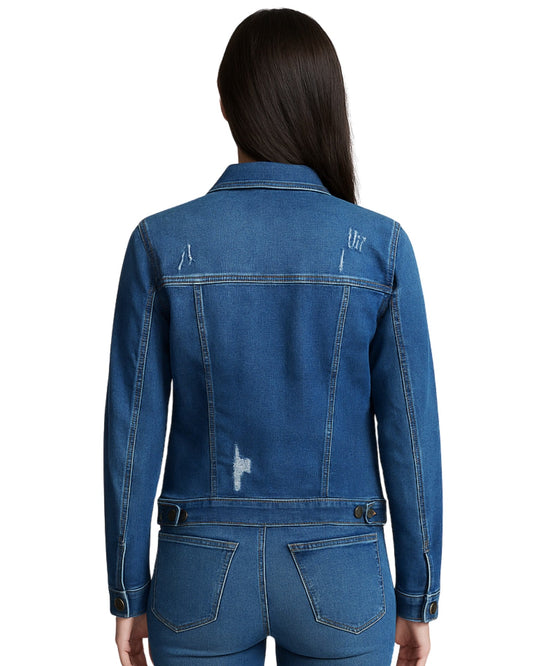 KISHES Women Rip Casual Jacket