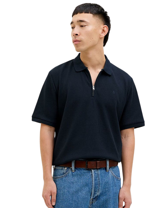 JACK & JONES Men Jersey Textured Casual Polo Shirt