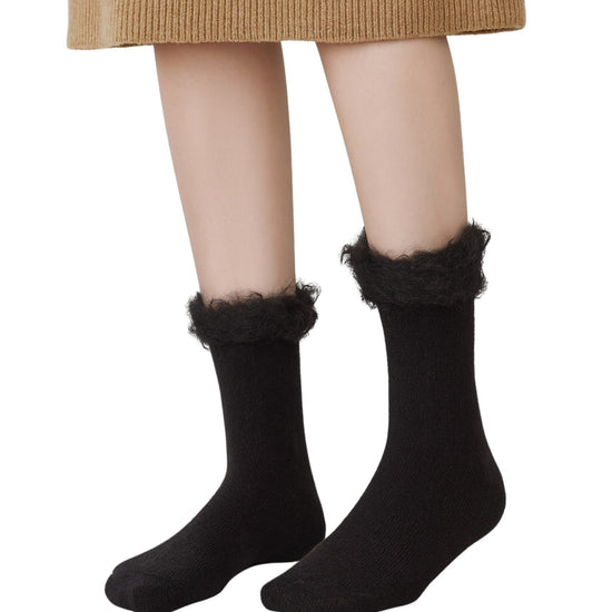MO Women Fuzzy Cuff Sock