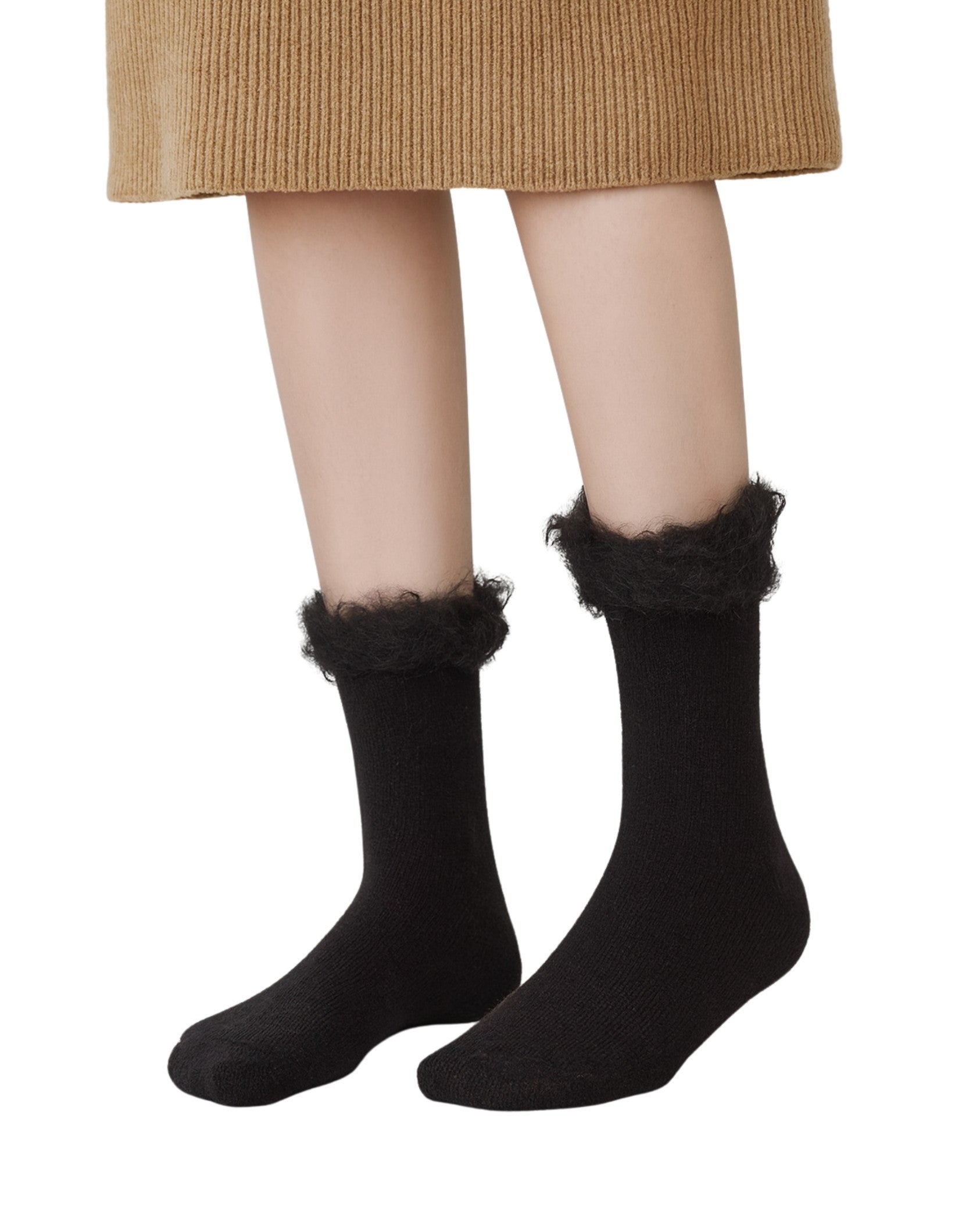 MO Women Fuzzy Cuff Sock