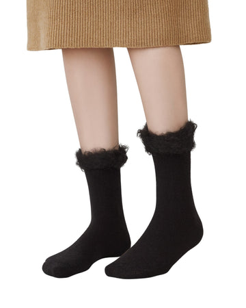 MO Women Fuzzy Cuff Sock