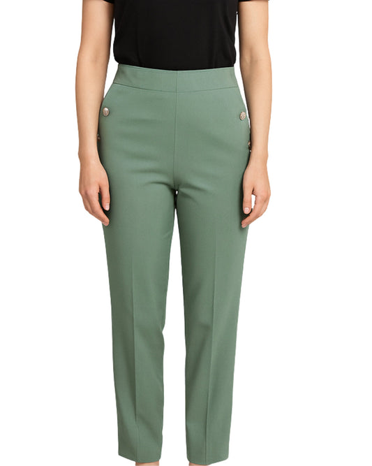 KIABI Women Back Stretch Waist Casual Pant