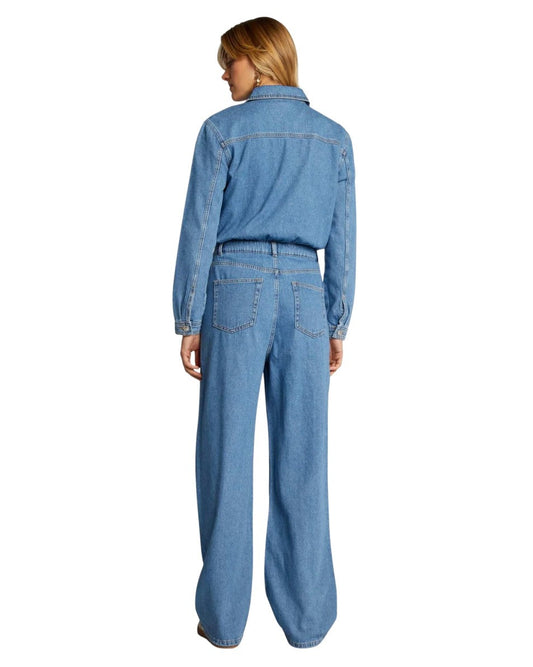 KIABI Women Wide Leg Denim Jumpsuit