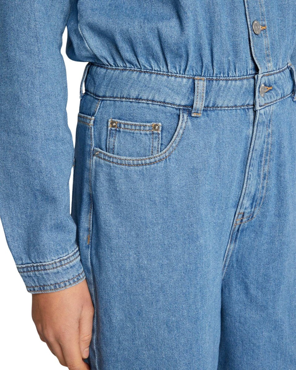 KIABI Women Wide Leg Denim Jumpsuit