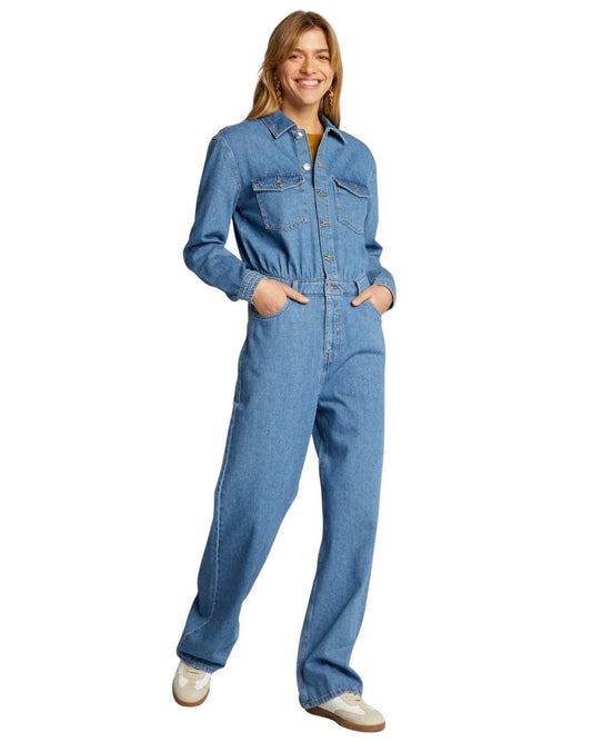 KIABI Women Wide Leg Denim Jumpsuit