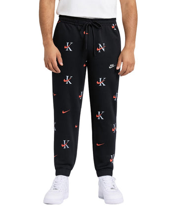 NIKE Men Allover Tonal Monogram Pattern Sport Pant