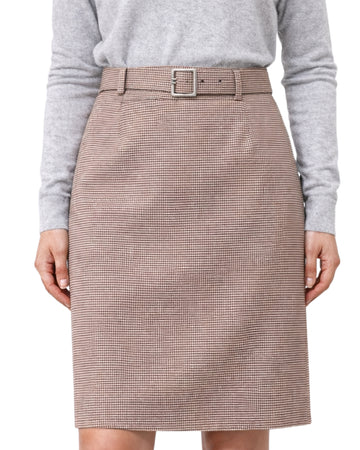 C & A Women Houndstooth Belted Skirt