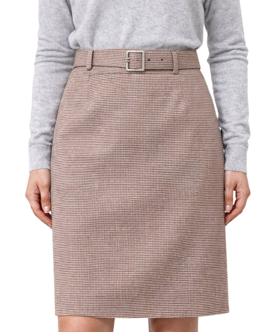 C & A Women Houndstooth Belted Skirt
