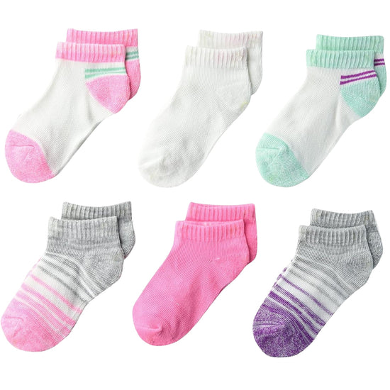 HANES Baby Girl Low Cut Socks 6 Pack
