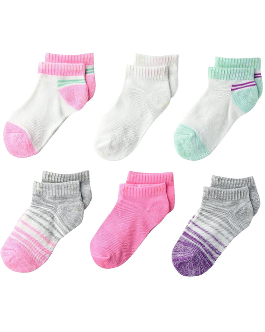HANES Baby Girl Low Cut Socks 6 Pack